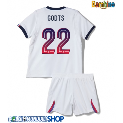 Maglie da calcio Paris Saint-Germain Mika Godts #22 Seconda Maglia Bambino 2026-27 Manica Corta + Pantaloni corti)